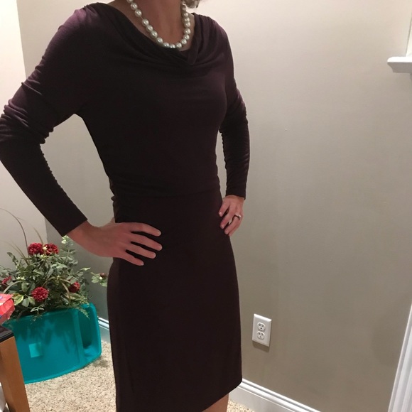 LOFT Dresses & Skirts - Loft plum long sleeve dress medium
